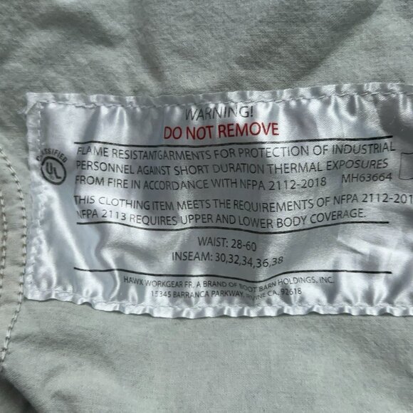 HAWX Denim Jeans Mens 40x30 (Fits 40x29) FR Flame Resistance Double Knee Blue - Picture 7 of 7